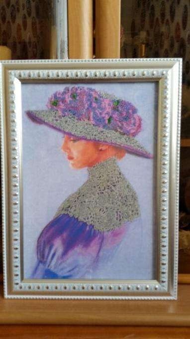 Bead embroidery kit Violet Size: 11"×15.7" (28x40 сm)