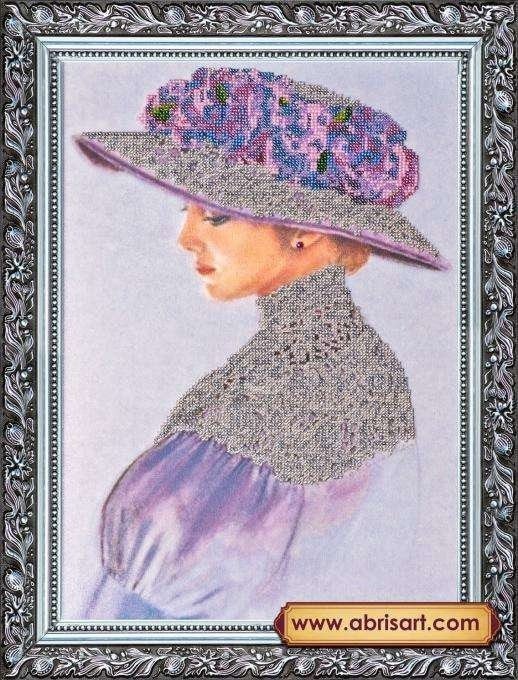 Bead embroidery kit Violet Size: 11"×15.7" (28x40 сm)