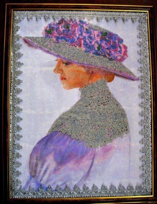 Bead embroidery kit Violet Size: 11"×15.7" (28x40 сm)