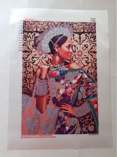 Bead embroidery kit Glamor Size: 10"×15" (25.5×38 cm)