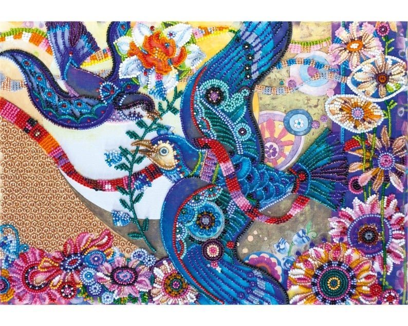 Bead embroidery kit Good news Size: 9.8"х13.8" (25x35 cm)