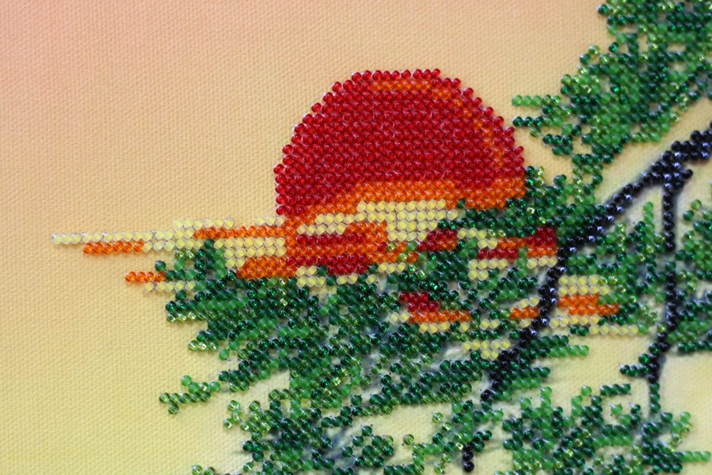 Bead embroidery kit Heron Size: 6.5"×19.7" (16.5×50 cm)