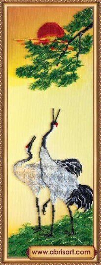 Bead embroidery kit Heron Size: 6.5"×19.7" (16.5×50 cm)