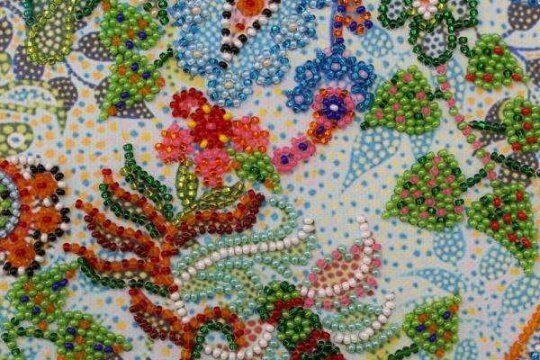 Bead embroidery kit Hummingbird Size: 10.6"×16.1" (27x41 cm)