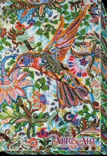 Bead embroidery kit Hummingbird Size: 10.6"×16.1" (27x41 cm)