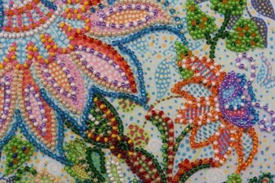 Bead embroidery kit Hummingbird Size: 10.6"×16.1" (27x41 cm)