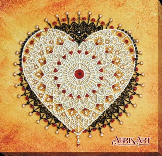 Bead embroidery kit Heart Size: 10.6"×10.6" (27×27 cm)