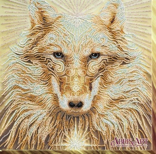 Bead embroidery kit Wolf Size: 12.2"×12.2" (31×31 cm)