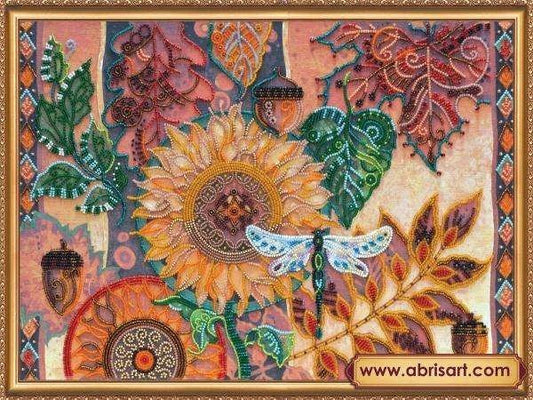 Bead embroidery kit Leaf fall Size: 11.8"×16.9" (30×43 сm)