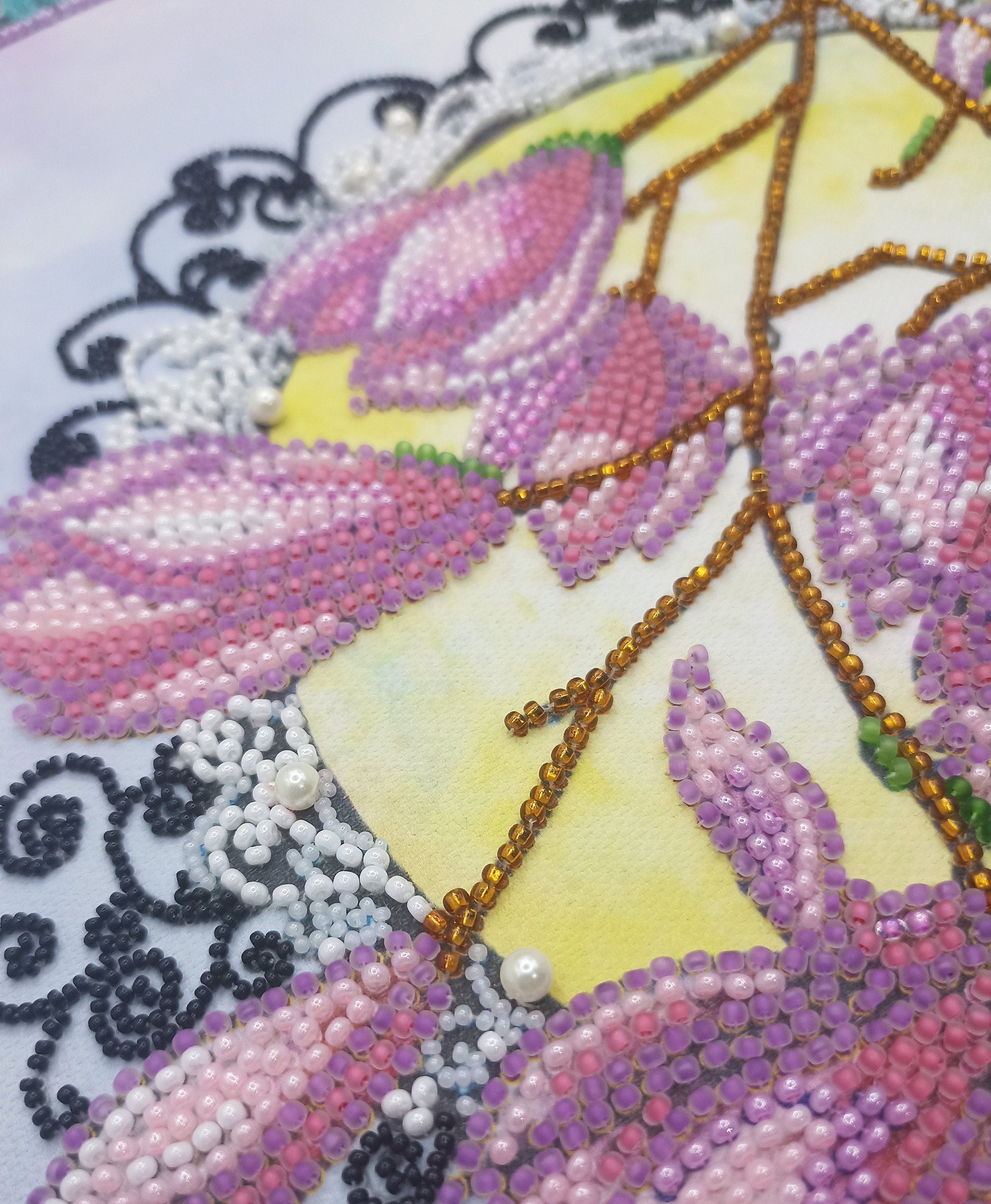 Bead embroidery kit Magnolia Size: 11.8"х17.7" (30x45 cm)