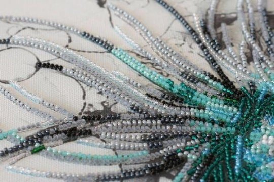 Bead embroidery kit Aquamarine Size: 11"×13.7" (28×35 cm)