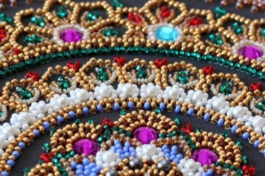 Bead embroidery kit Mandala Size: 10.6"х10.6" (27x27 cm)