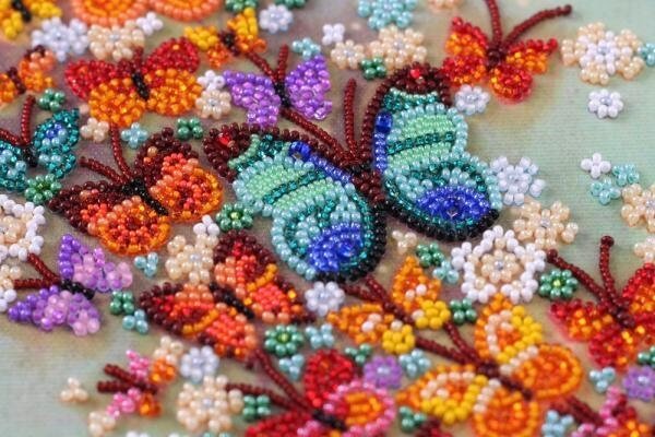 Bead embroidery kit Multicolored wind Size: 7.8"х17.7" (20x45 cm)