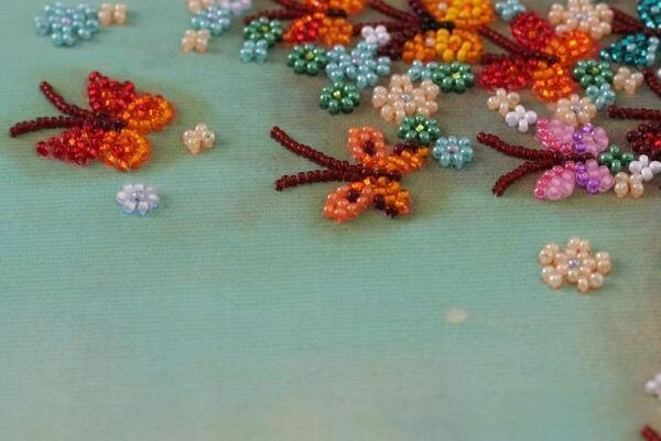 Bead embroidery kit Multicolored wind Size: 7.8"х17.7" (20x45 cm)