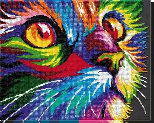 Bead embroidery kit Neon Look Size: 11.8"×14.8" (30×37.5 cm)