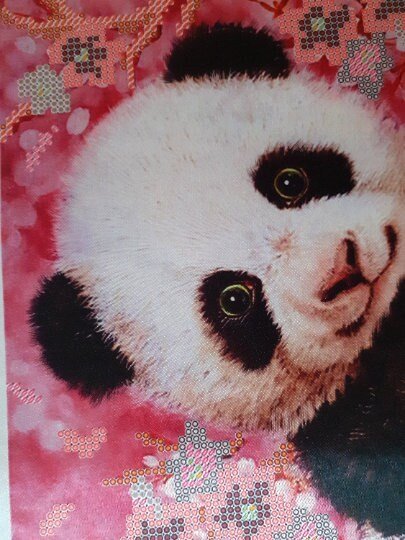 Bead embroidery kit Panda Size: 10"×12.4" (25.5×31.5 cm)