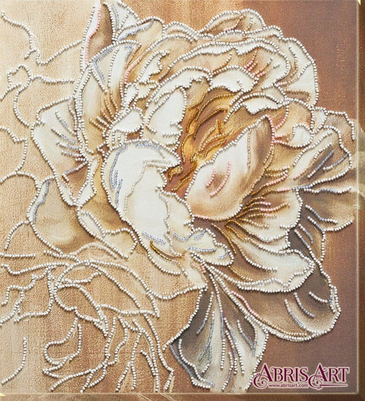 Bead embroidery kit Peony Flower Size: 11.8"×12.7" (30×32.5 cm)