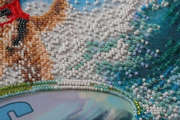 Bead embroidery kit Sea Wave Size: 11.8"×12.6" (30×32 cm)