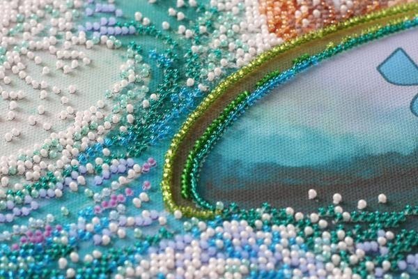 Bead embroidery kit Sea Wave Size: 11.8"×12.6" (30×32 cm)