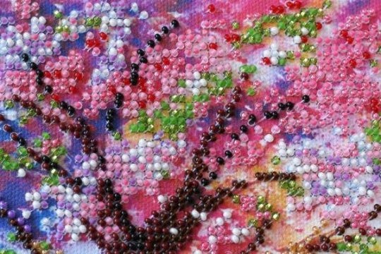 Bead embroidery kit Spring bridge Size: 7.9"×7.9" (20x20 cm)