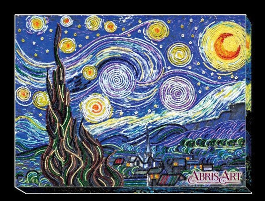 Bead embroidery kit Starlight night Size: 11.8"×15.7" (30×40 cm)