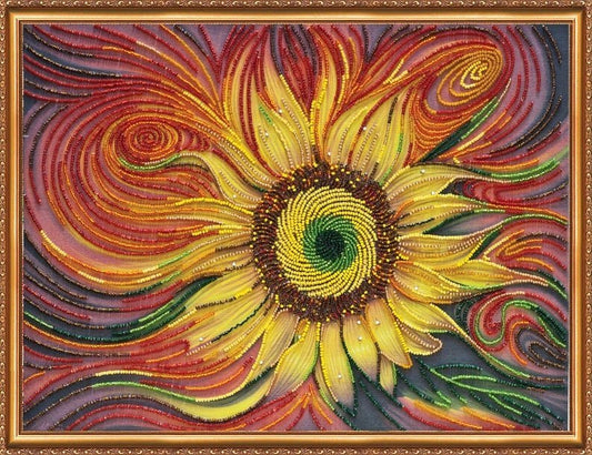 Bead embroidery kit Sunny pulse Size: 11.8"×15.7" (30×40 сm)