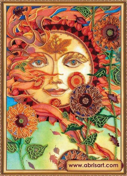 Bead embroidery kit Sunny Windly Size: 11.8"х16.1" (30x41 cm)