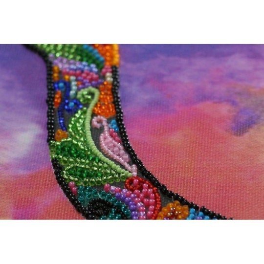 Bead embroidery kit Sunset walk Size: 12.5"×12.5" (32x32 cm)