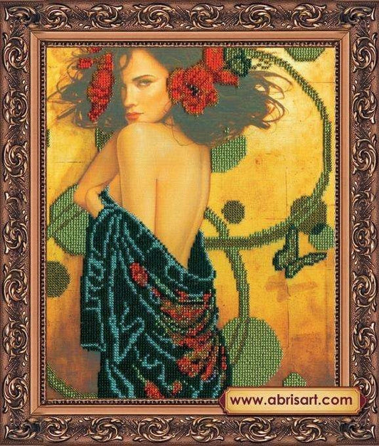 Bead embroidery kit Temptation Size: 9.8"×11.8" (25×30 сm)