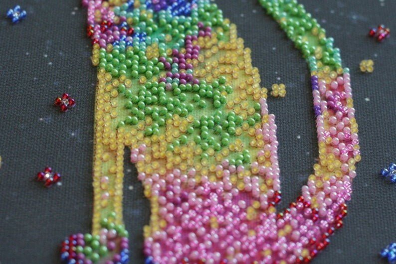 Bead embroidery kit Together Size: 9.8"×16.5" (25×42 cm)