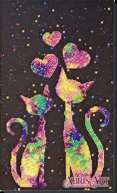 Bead embroidery kit Together Size: 9.8"×16.5" (25×42 cm)