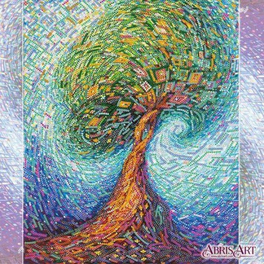 Bead embroidery kit Tree of life Size: 11.8"×11.8" (30×30 cm)