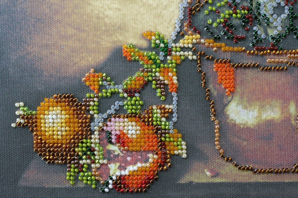 Bead embroidery kit Pomegranate tree Size: 12.2"×15.4" (31×39 cm)