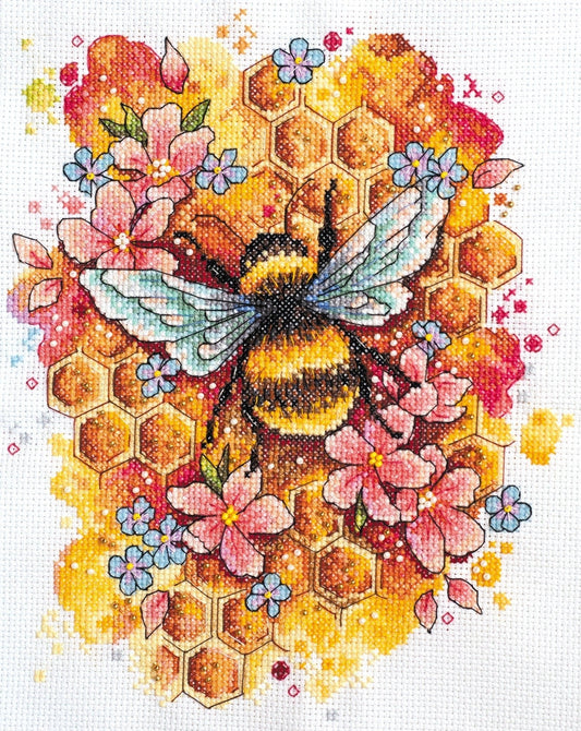 Cross stitch kit Bee Size: 7.9"×8.7" (20x25 cm)