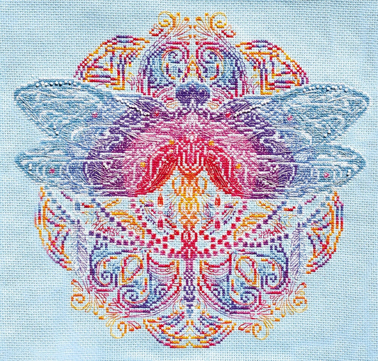 Cross stitch kit Dragonfly Size: 11.8"×11.8" (30x30 cm)