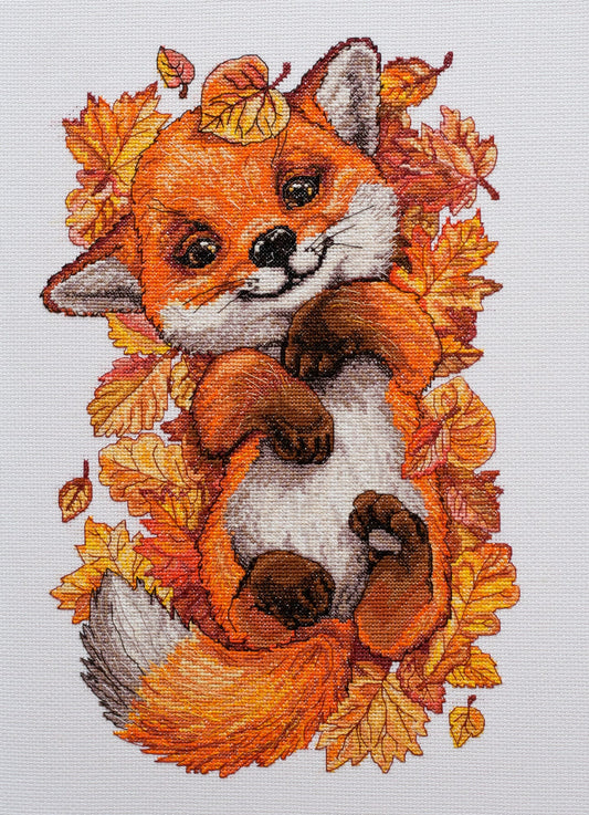 Cross stitch kit Fox Size: 9.4"×14.2" (24x36 cm)