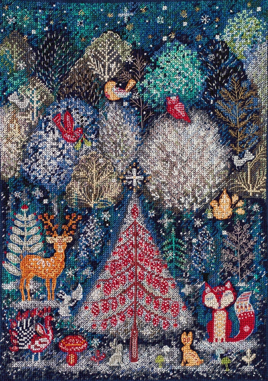 Cross stitch kit In the winter forest once Size: 9.4"×13.3" (24x34 cm)