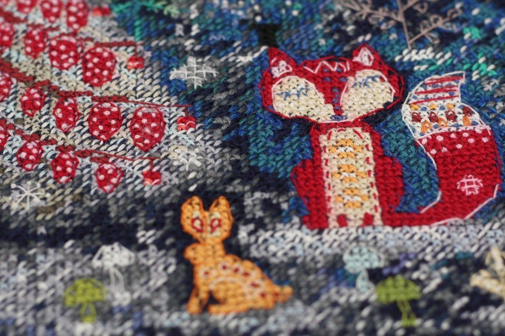 Cross stitch kit In the winter forest once Size: 9.4"×13.3" (24x34 cm)