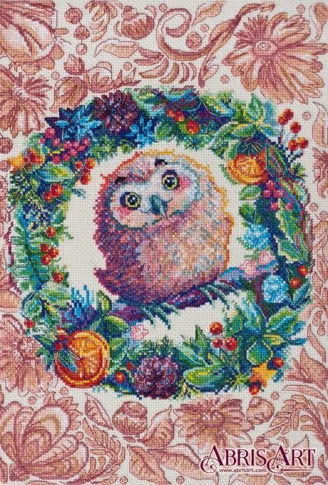 Cross stitch kit Owlet Size: 9.8"×13.8" (25x35 cm)