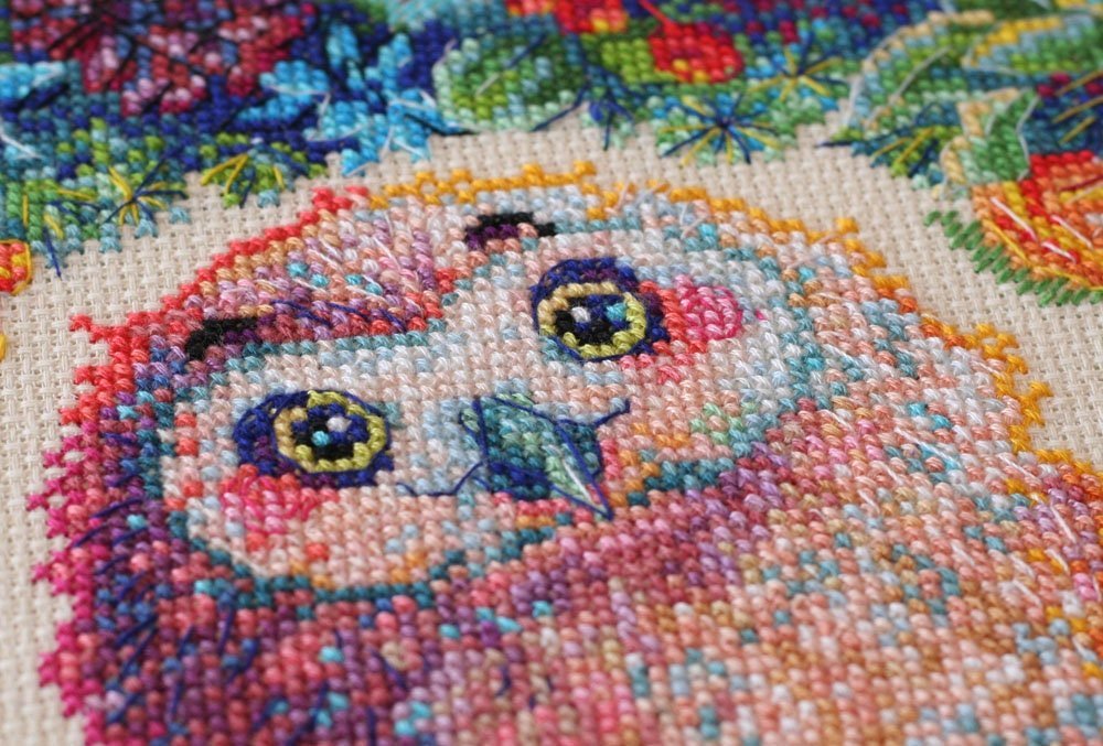 Cross stitch kit Owlet Size: 9.8"×13.8" (25x35 cm)