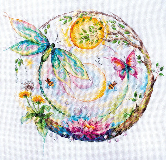 Cross stitch kit Sun Size: 9"×9.8" (23x25 cm)