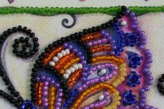 Mini Bead embroidery kit Butterfly Size: 5.9"x5.9" (15x15 cm)