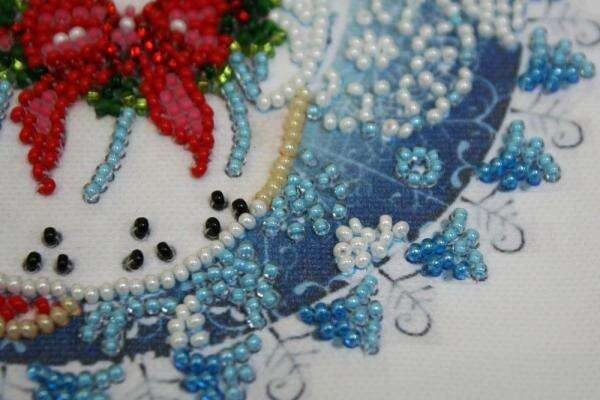 Mini Bead embroidery kit Christmas Angel Size: 5.9"×5.9" (15×15 сm)