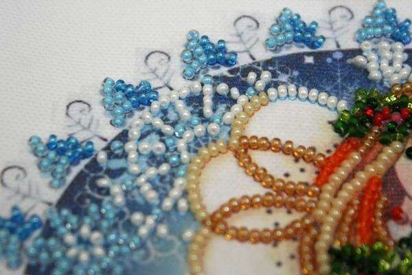Mini Bead embroidery kit Christmas Angel Size: 5.9"×5.9" (15×15 сm)