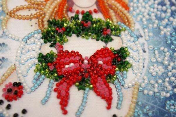 Mini Bead embroidery kit Christmas Angel Size: 5.9"×5.9" (15×15 сm)