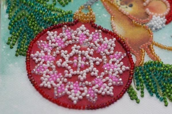 Mini Bead embroidery kit Mouse Size: 5.9"×5.9" (15×15 сm)