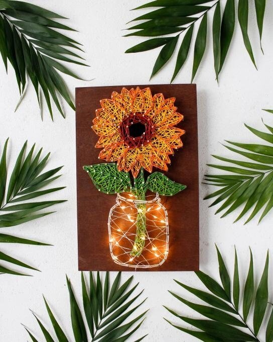 String art kit Sunflower Size: 7.5"×11.4" (19x29 cm)