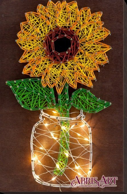 String art kit Sunflower Size: 7.5"×11.4" (19x29 cm)